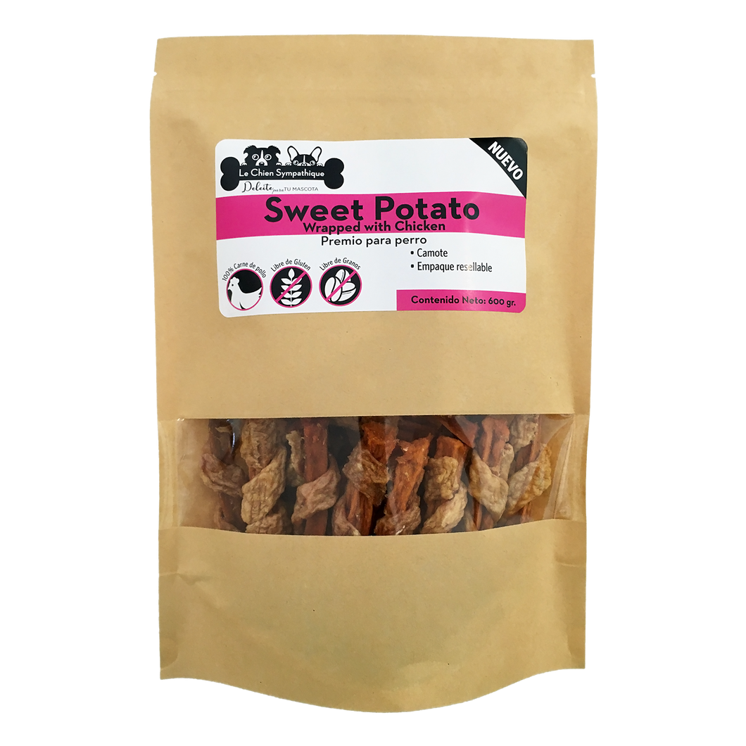 Premio Natural Perro Camote Con Pollo Enrollado 600g